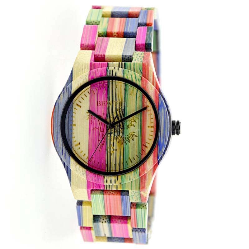 Colored Bamboo Wood Carving Watch - Image 8