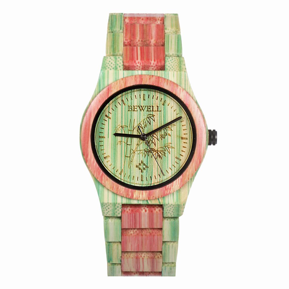 Colored Bamboo Wood Carving Watch - Image 4