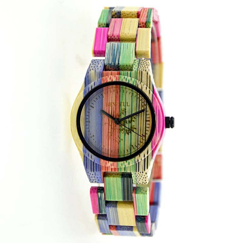 Colored Bamboo Wood Carving Watch - Image 9