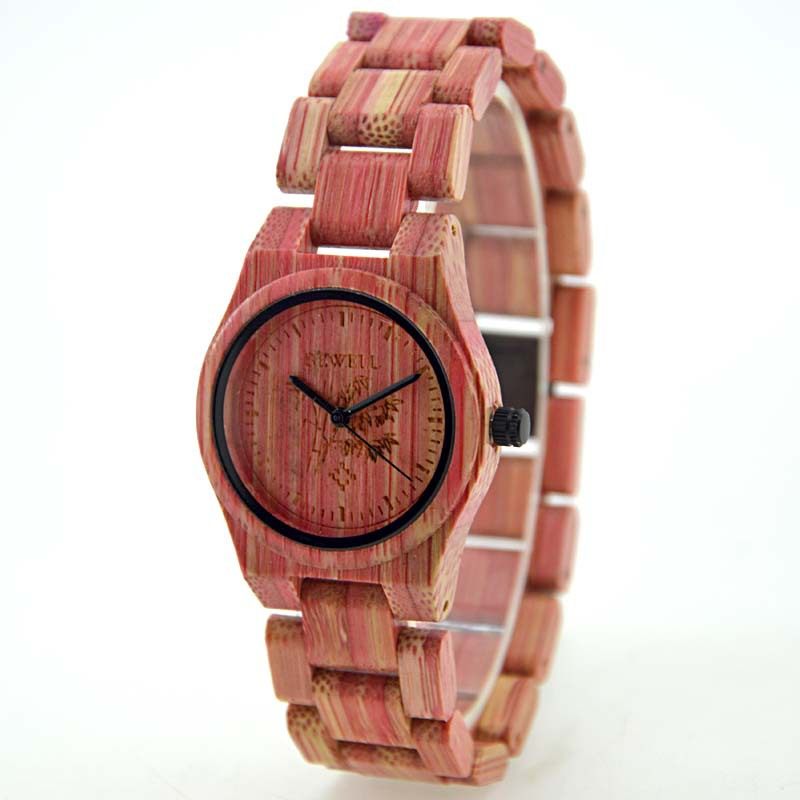 Colored Bamboo Wood Carving Watch - Image 3