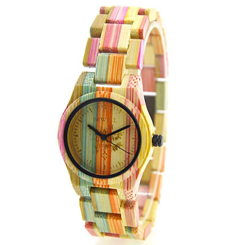 Colored Bamboo Wood Carving Watch - Image 7