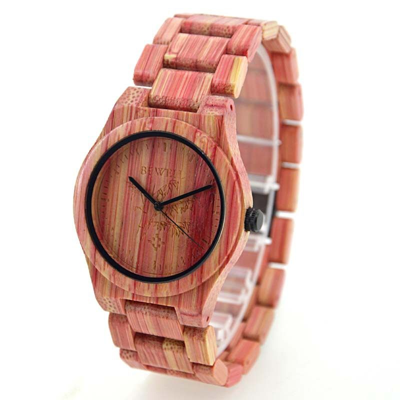 Colored Bamboo Wood Carving Watch - Image 2