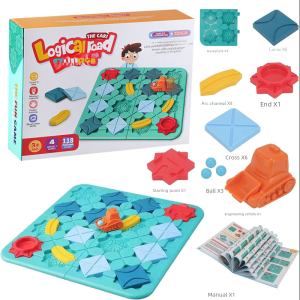 Road Maze Children's Early Education Logical Thinking Training Track Pull Back Forklift Table Game Interactive Educational Toys